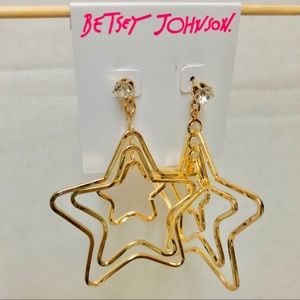 Betsey Johnson Triple Star Dangle Earring
